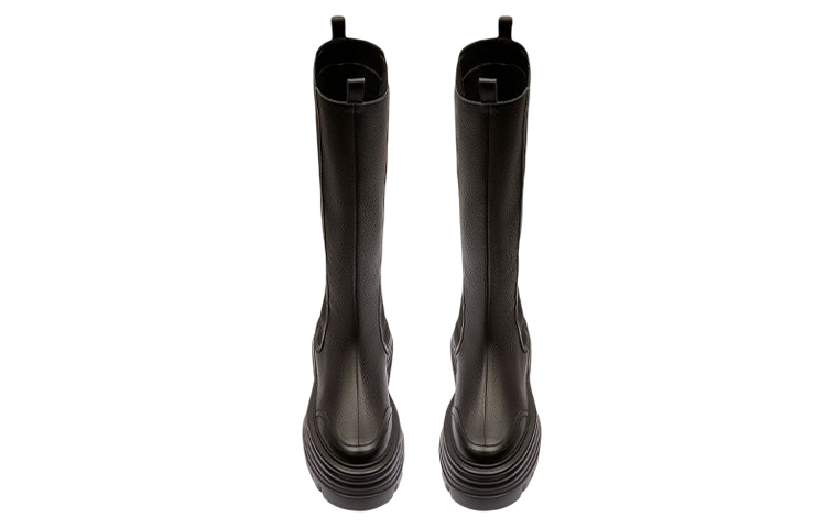 Lookbook (W) 발리 블랙 패션 가죽 하이탑 첼시 부츠 6301645