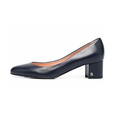 (W) BALLY Leather High Heel 'Deep Blue Fashion Slip-On'