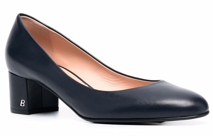 (W) BALLY Leather High Heel 'Deep Blue Fashion Slip-On' 圖 2