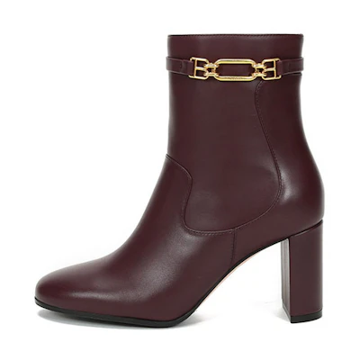 (W) BALLY Leather High-Heel Ankle Boot 'Burgundy'