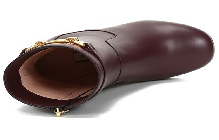 (W) BALLY Leather High-Heel Ankle Boot 'Burgundy' 圖 4
