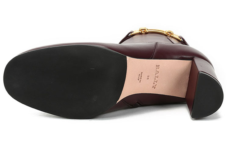 (W) BALLY Leather High-Heel Ankle Boot 'Burgundy' 圖 5