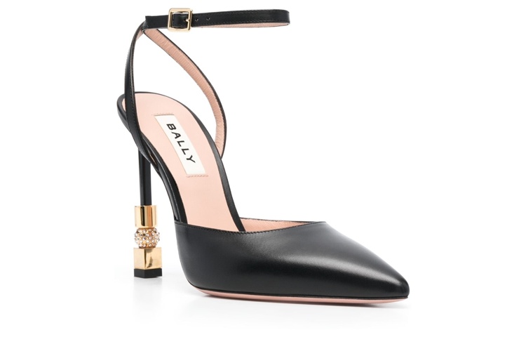 (W) BALLY Leather High Heels 'Crystal Embellishment - Black' 圖 2