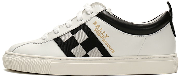 BALLY巴利 皮革繫帶棋盤格休閒板鞋 女款 白黑色 Buy BALLY巴利 皮革繫帶棋盤格休閒板鞋 女款 白黑色