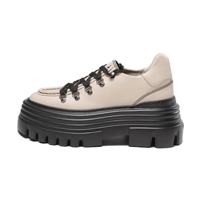 (W) BALLY Leather Lace-Up Platform 'Ghost White'