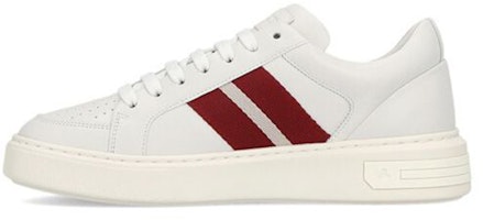 (Women) BALLY Leather Low-Top Lace-Up 'White Red' 6303437 (Women) BALLY Leather Low-Top Lace-Up 'White Red' 6303437