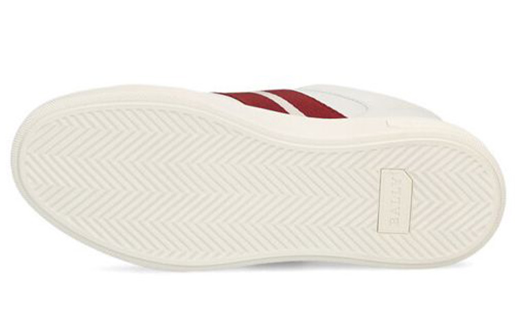 Shop (W) BALLY Zapatillas de Cuero Blancas y Rojas de Caña Baja con Cordones 6303437