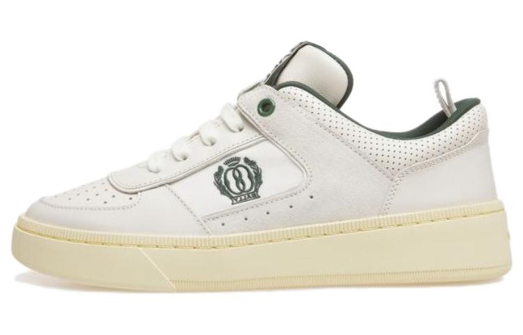 Buy (W) BALLY 绿色和白色皮革低帮系带运动鞋 6304789