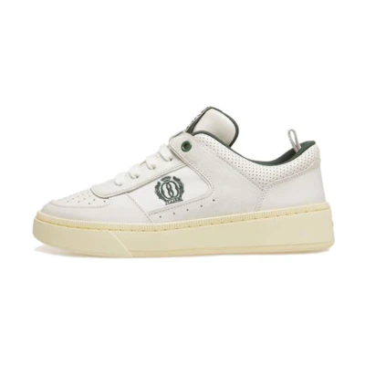 (W) BALLY Leather Low-Top Lace-Up Sneakers 'Green and White'
