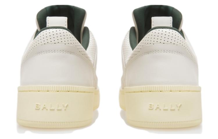 Lookbook (W) BALLY 绿色和白色皮革低帮系带运动鞋 6304789