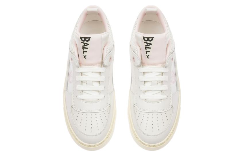 Lookbook BALLY巴利 皮革 圓頭繫帶 低幫 板鞋 女款 粉白色