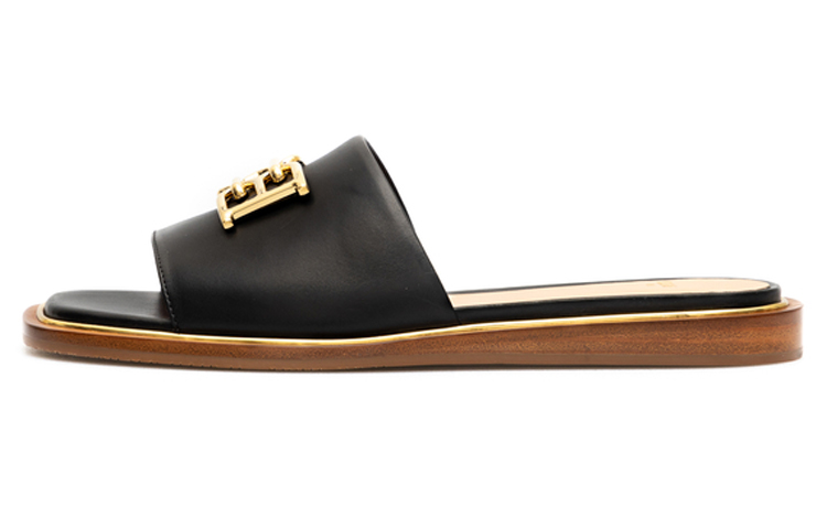 (W) BALLY Leather Low Sandal 'Black'