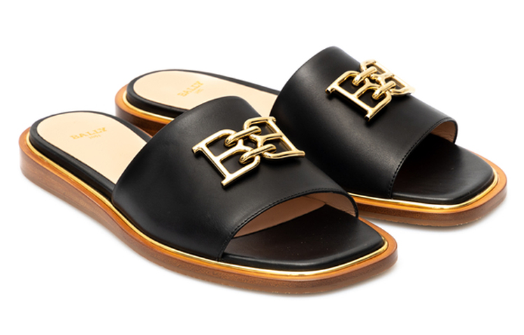 (W) BALLY Leather Low Sandal 'Black' 圖 3