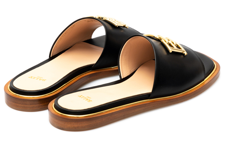 (W) BALLY Leather Low Sandal 'Black' 圖 4