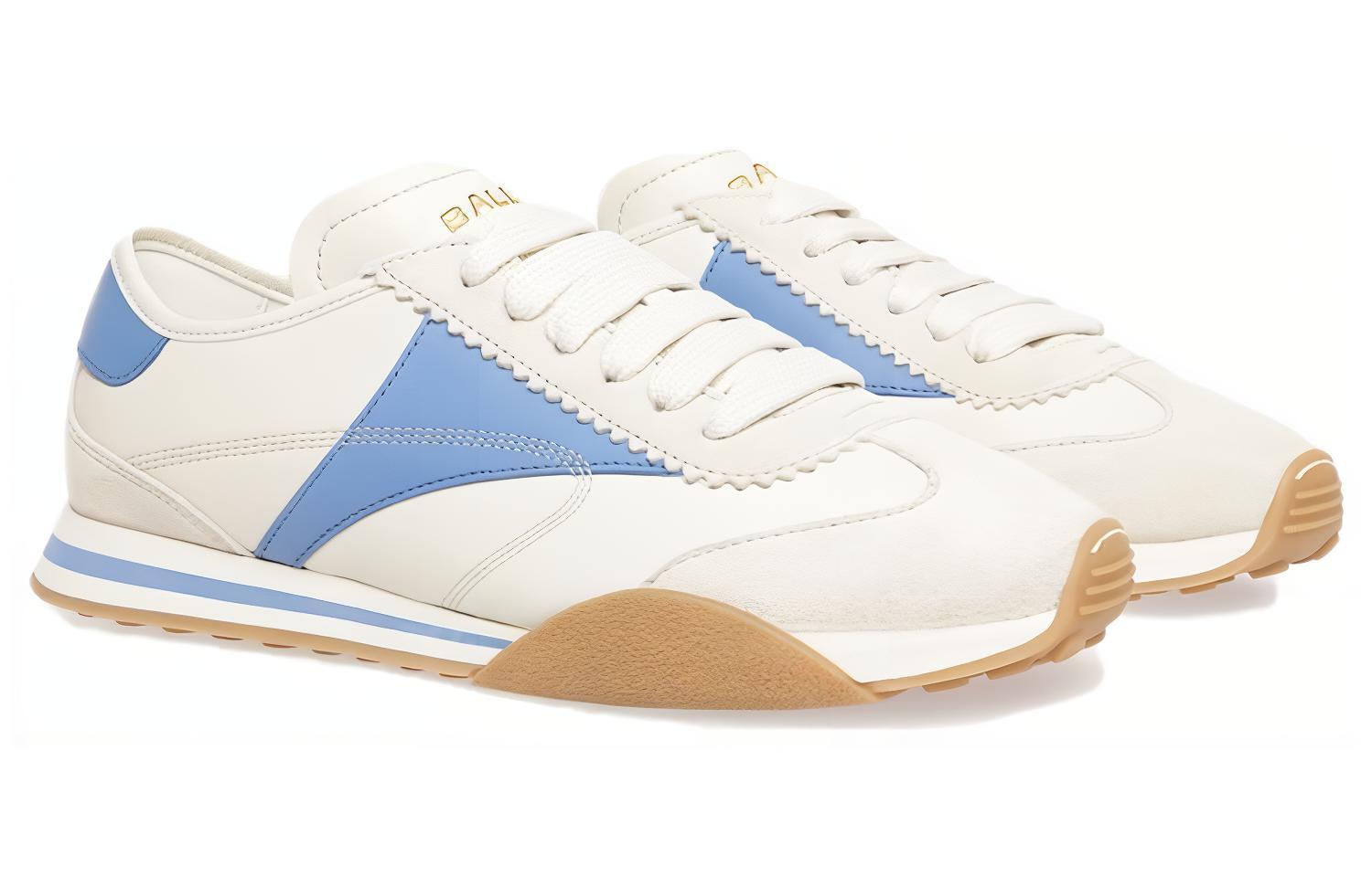 Lookbook (W) BALLY Zapatillas Bajas de Cuero 'Beige Azul' 6305208