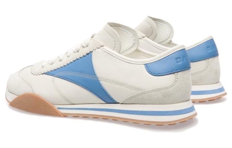Shop (W) BALLY Zapatillas Bajas de Cuero 'Beige Azul' 6305208