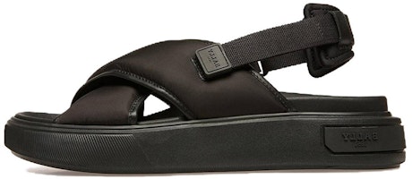 (Women) BALLY Leather Nylon Open Toe Flat Sandals 'Black' 6302868 (Women) BALLY Leather Nylon Open Toe Flat Sandals 'Black' 6302868