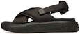 (Women) BALLY Leather Nylon Open Toe Flat Sandals 'Black' 6302868