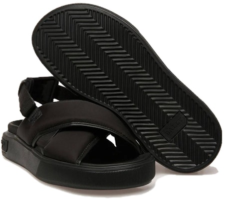 (Women) BALLY Leather Nylon Open Toe Flat Sandals 'Black' 6302868 Shop (Women) BALLY Leather Nylon Open Toe Flat Sandals 'Black' 6302868