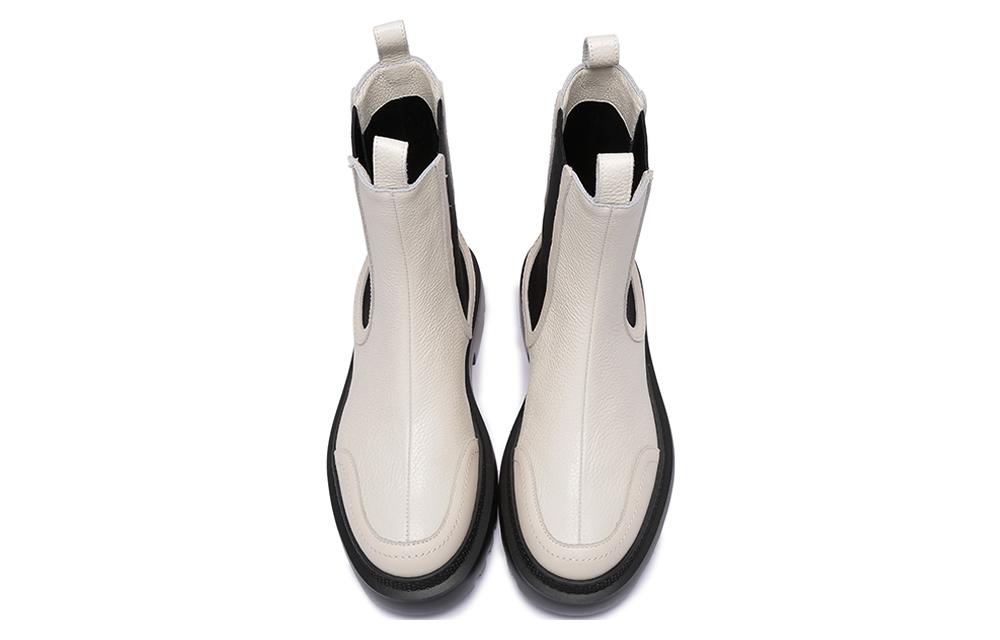Shop (W) BALLY Bota Chelsea Plataforma de Piel 'Blanca' 6300688