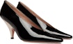 Order (W) BALLY Kulit Kasut Tumit Tinggi Slip-On Runcing 8.5cm 'Hitam' 6304827