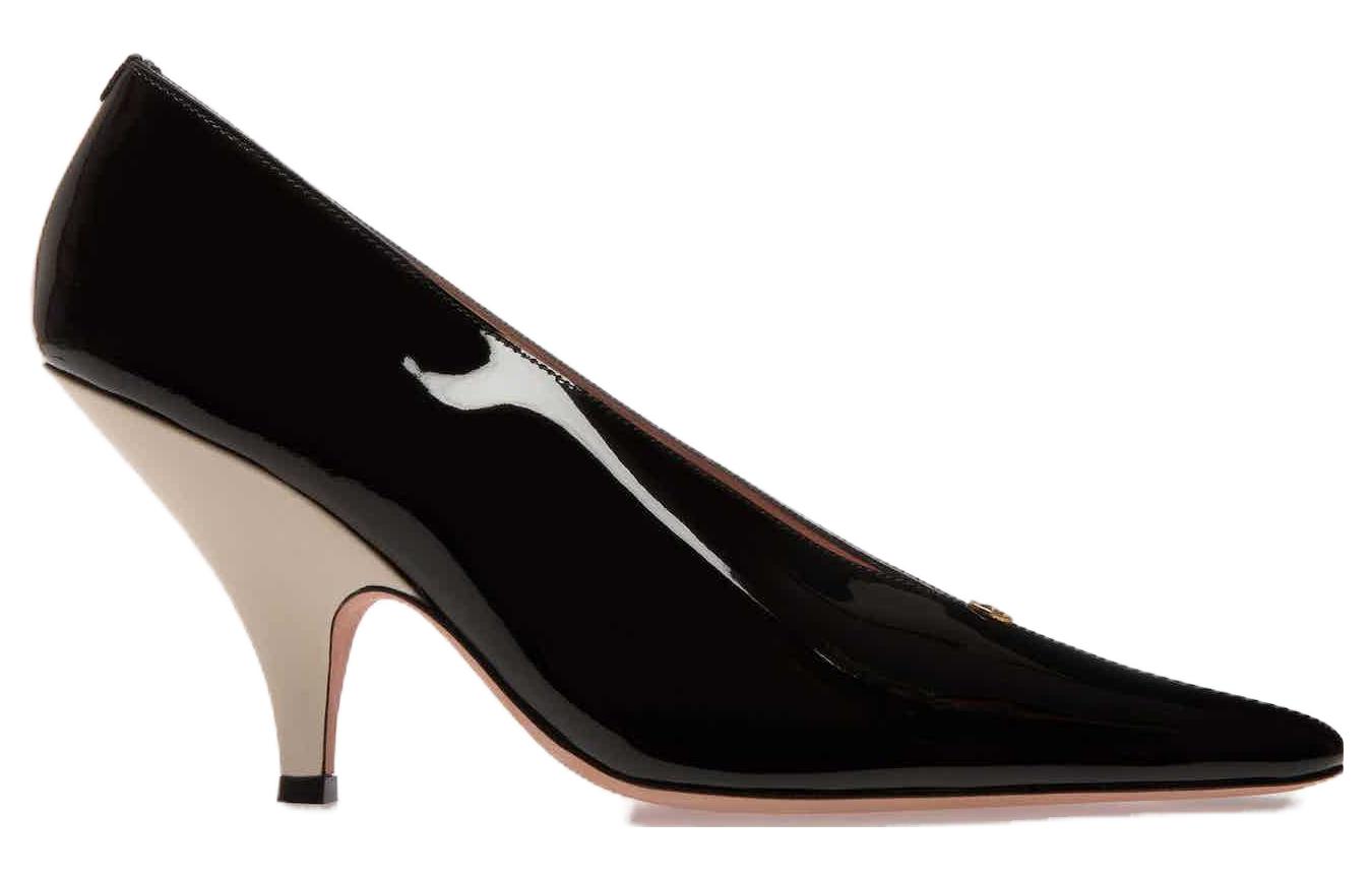 Shop BALLY巴利 皮革 尖頭套足 細跟 高跟鞋 8.5cm 女款 黑色