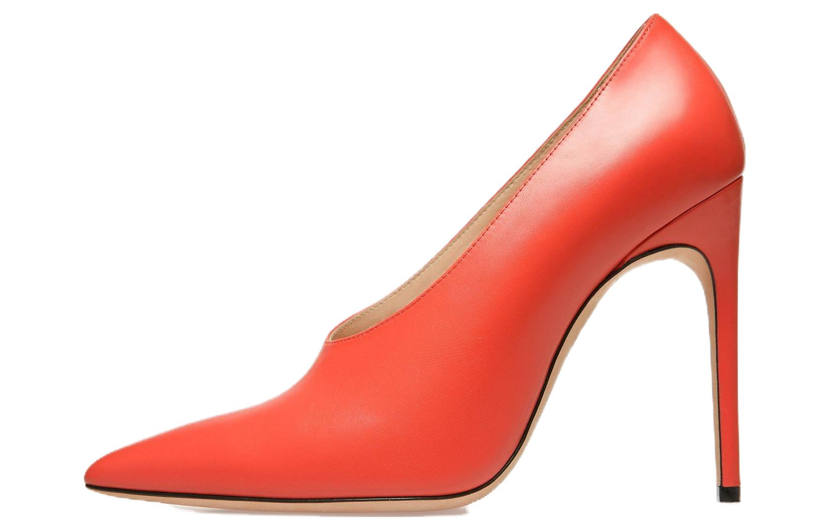 (W) BALLY Leather Pointed Toe Stiletto 'Orange'