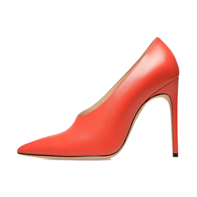 (W) BALLY Leather Pointed Toe Stiletto 'Orange'