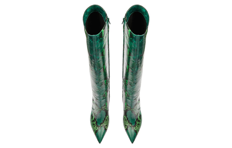 (W) BALLY Leather Python Slip-On High-Top Boots 'Green Python' 圖 3