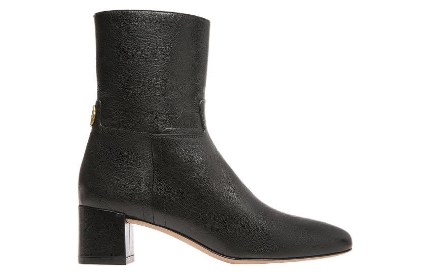 Order (W) BALLY But Kulit Hujung Bulat Tumit Blok Zip-Up Buku Lali 'Hitam' 6304591