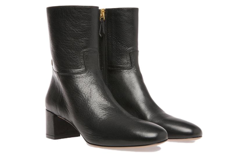 Lookbook (W) BALLY But Kulit Hujung Bulat Tumit Blok Zip-Up Buku Lali 'Hitam' 6304591