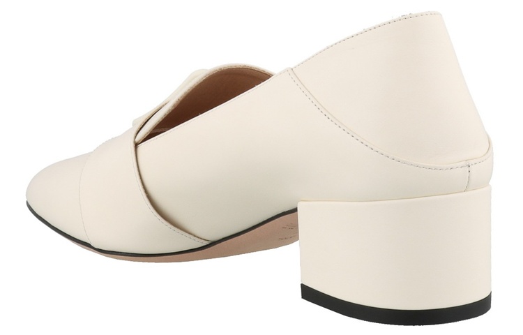 Shop (Women) BALLY Leather Round-Toe Fashion 'Chunky Heel - White' 6231118
