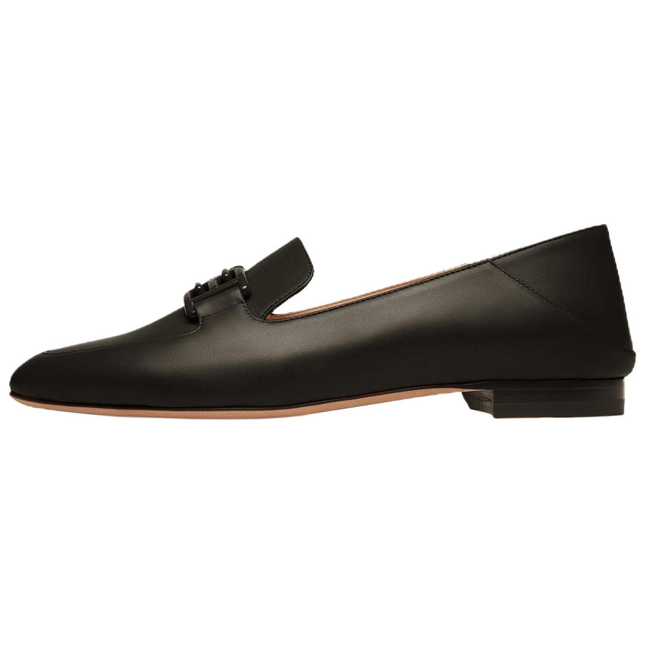 (W) BALLY Leather Round-Toe Loafer 'Black'