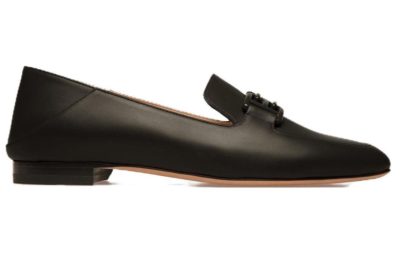 (W) BALLY Leather Round-Toe Loafer 'Black' 圖 2