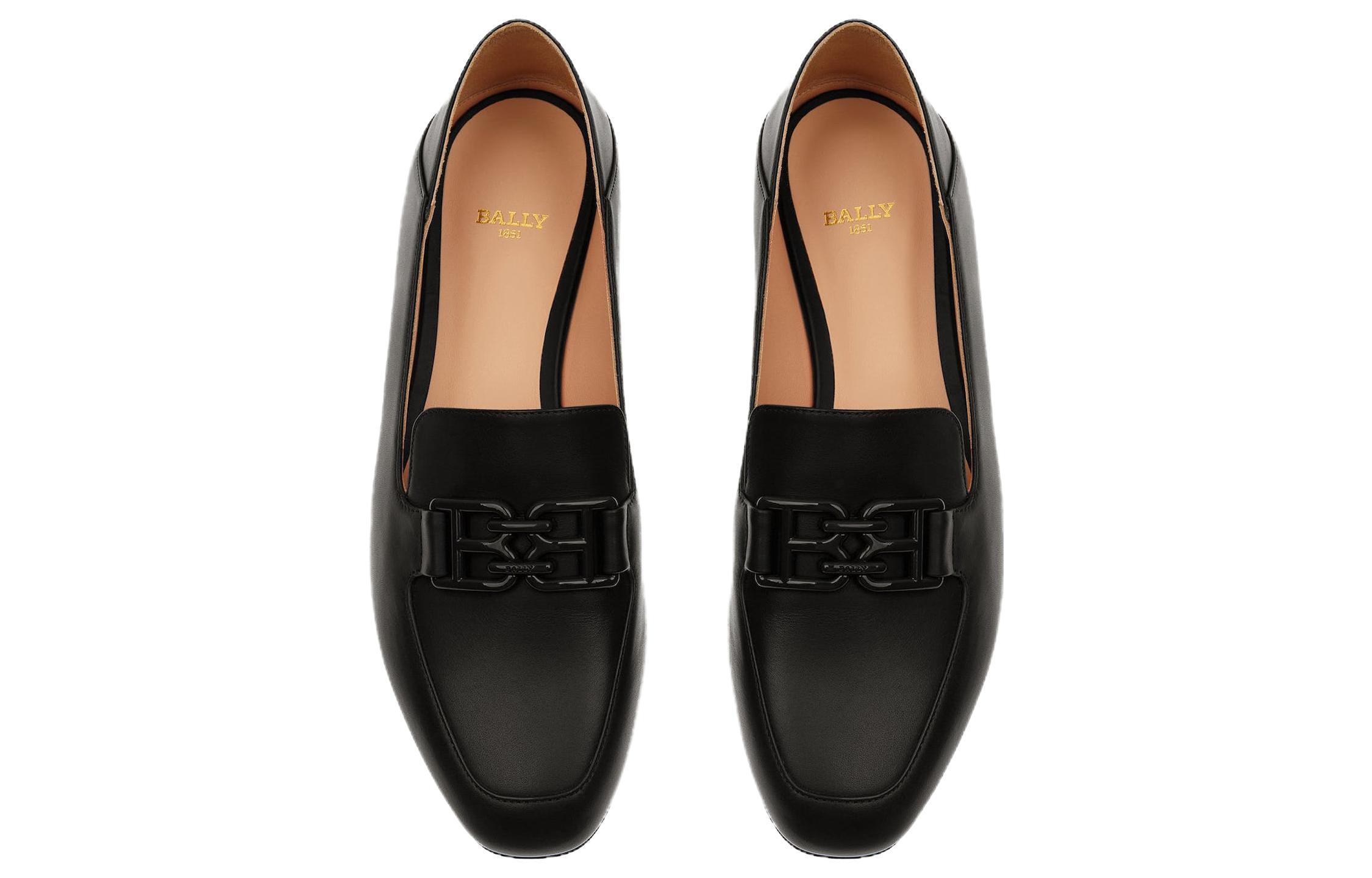(W) BALLY Leather Round-Toe Loafer 'Black' 圖 3