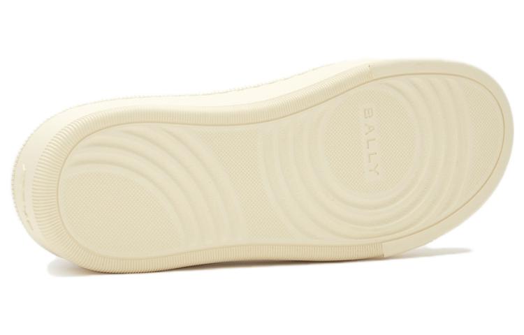 (W) BALLY Leather Round-Toe Low-Top Sneaker 'White Red' 圖 4