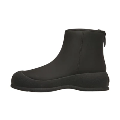 (W) BALLY Leather Round-Toe Zip Ankle Boots 'Black'