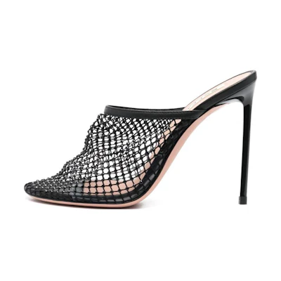 (W) BALLY Leather Round Toe 'Fashion Slide Black Heel'