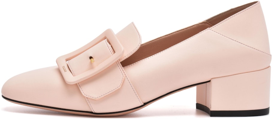 (Women) BALLY Leather Round Toe Buckle Block Heel 'Light Pink' 6231119CPLITC Buy (Women) BALLY Leather Round Toe Buckle Block Heel 'Light Pink' 6231119CPLITC