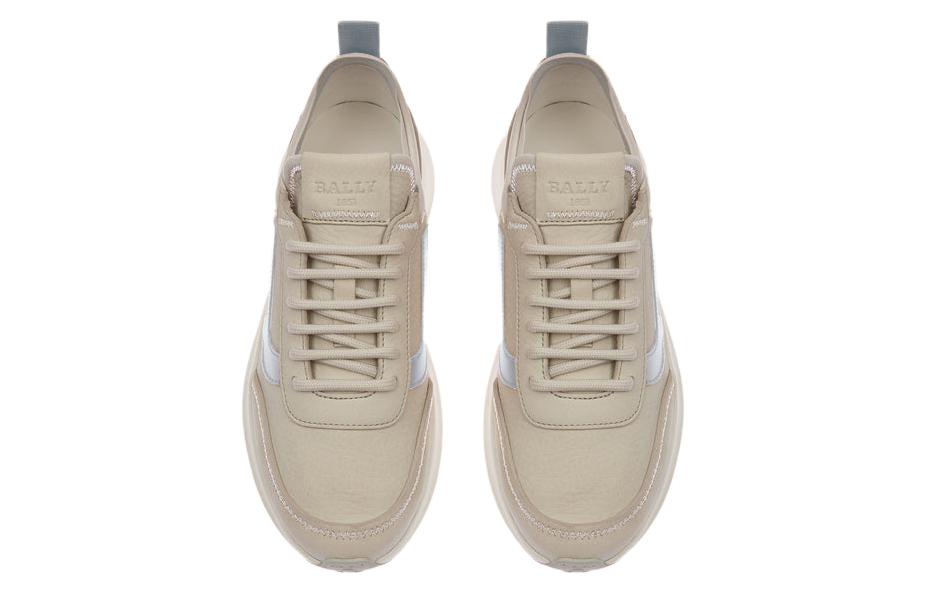 (W) BALLY Leather Round Toe Lace-up Low Top 'White Casual' 圖 3