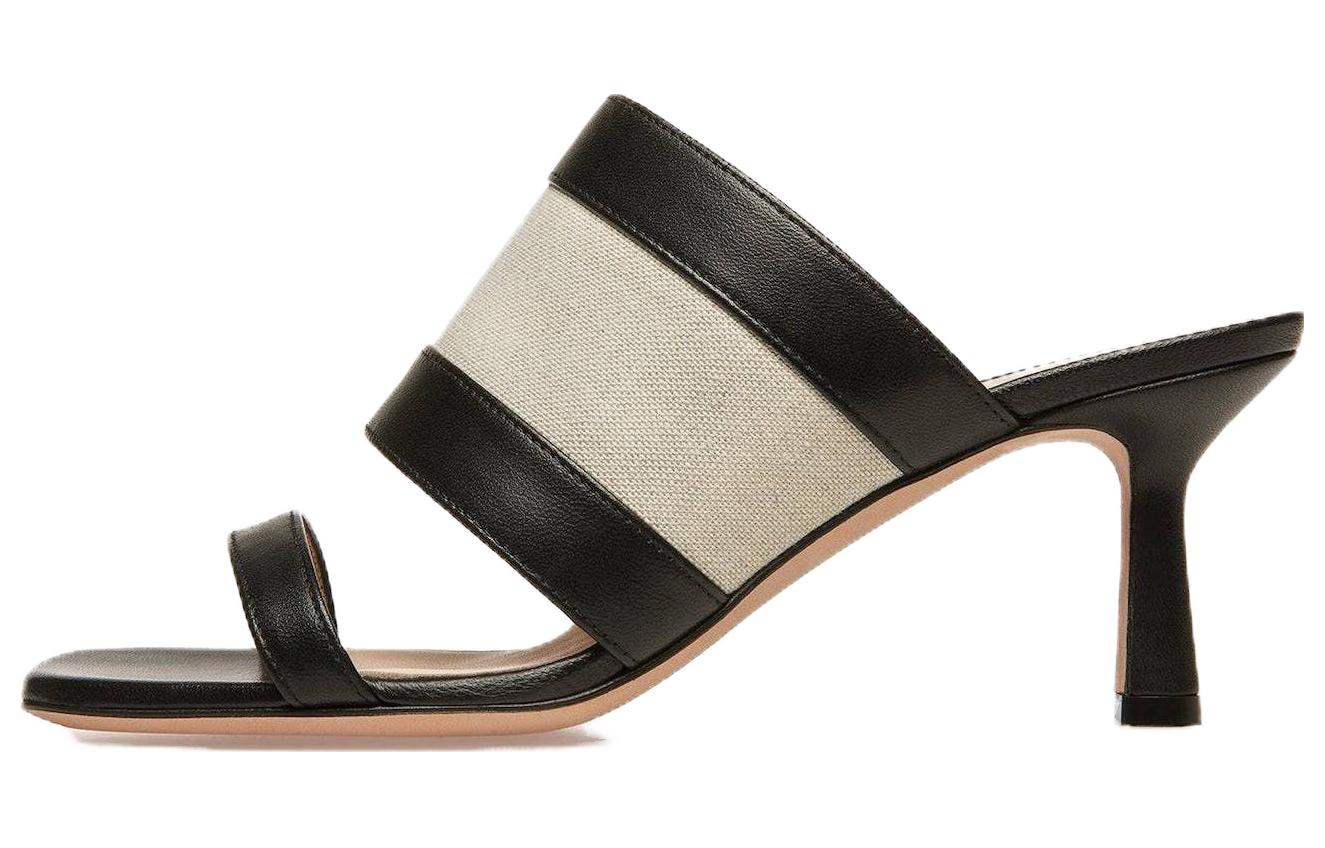 (W) BALLY Leather Slide Heel 'Black and White'