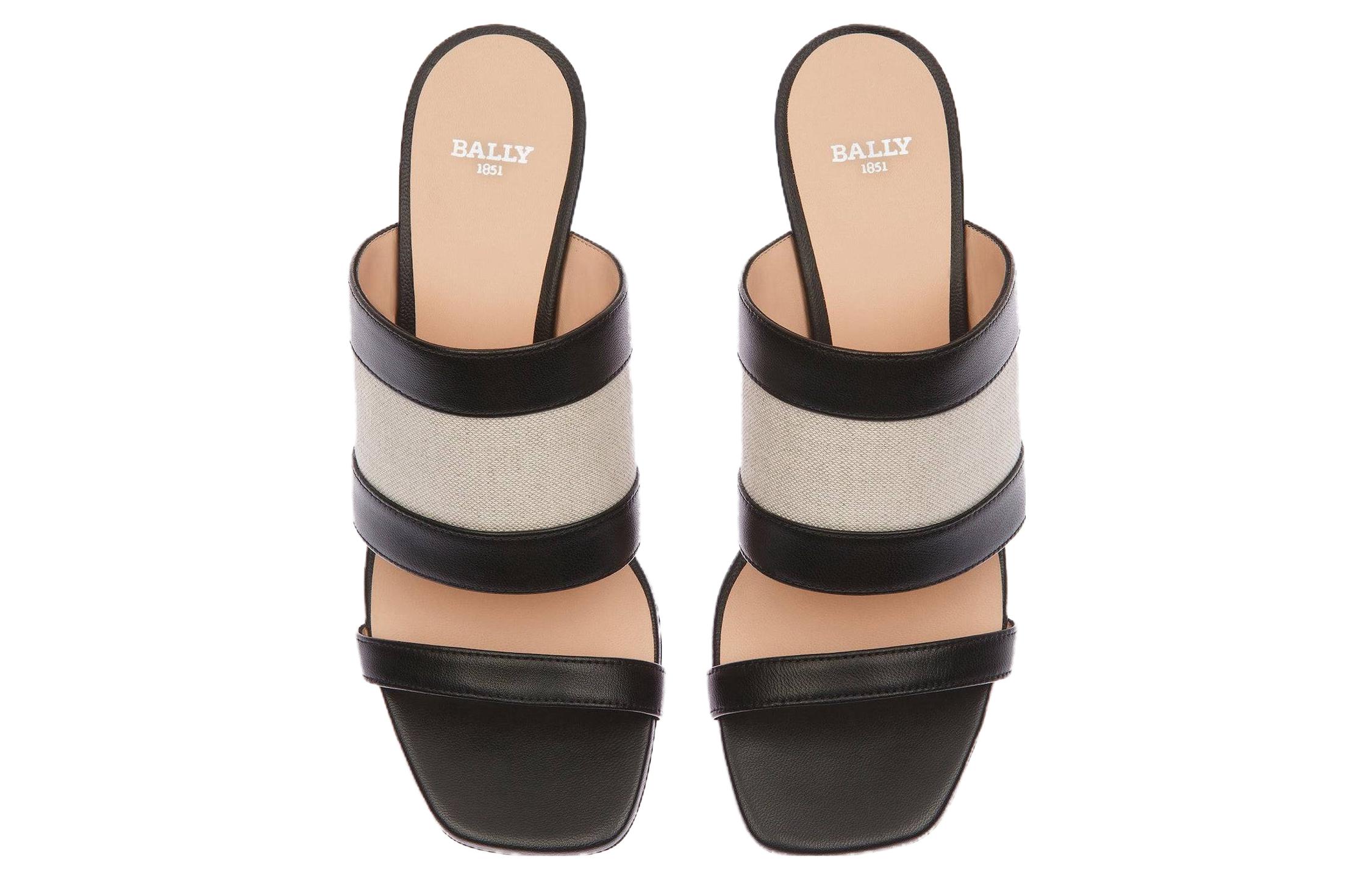 (W) BALLY Leather Slide Heel 'Black and White' 圖 2