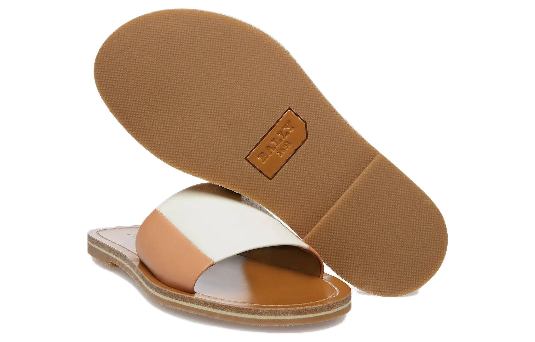 (W) BALLY Leather Slip-On 'White Orange' 圖 4