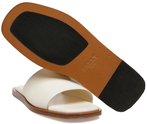 (Women) BALLY Leather Slip-On Flat 'Fashion Slide White' 6303410 Shop (Women) BALLY Leather Slip-On Flat 'Fashion Slide White' 6303410