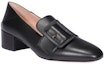 Order (W) BALLY Kulit Slip-On Hujung Bulat Tumit Blok 'Hitam' 6231117