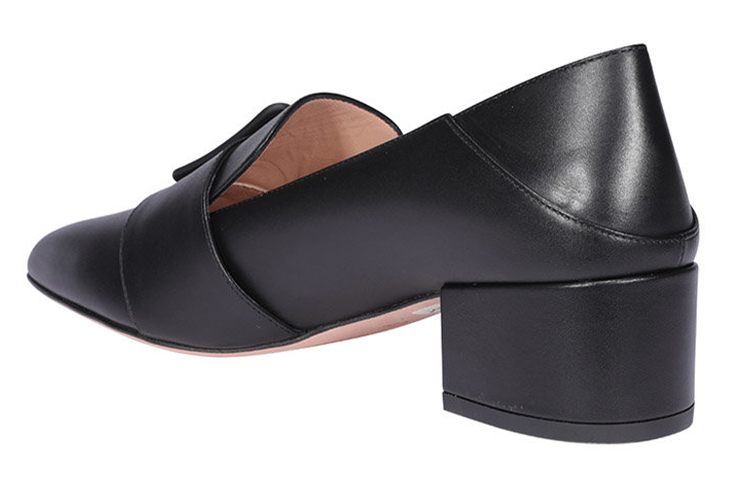 Shop (W) バリー レザー スリッポン ラウンドトゥ ブラック 6231117