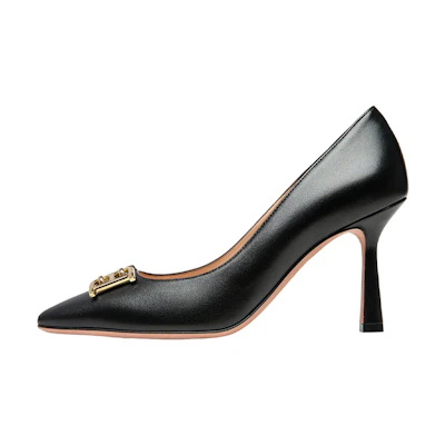 (W) BALLY Leather Slip-On Stiletto 'Black Heel 8.5cm'