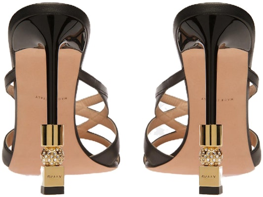 BALLY巴利 皮革 套腳細跟 時尚涼拖 10.5cm 女款 黑色 Lookbook BALLY巴利 皮革 套腳細跟 時尚涼拖 10.5cm 女款 黑色