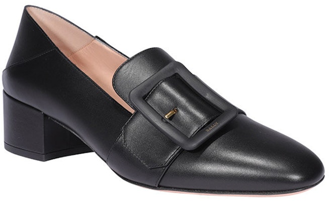 (W) BALLY Kulit Slip-On Ujung Bulat Hak Blok 'Hitam' 6231117 Order (W) BALLY Kulit Slip-On Ujung Bulat Hak Blok 'Hitam' 6231117