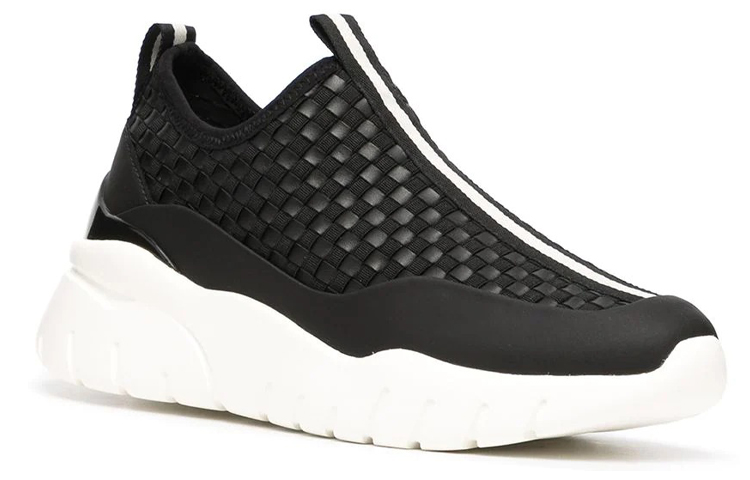 (W) BALLY Leather Sneaker with Woven Detail 'Black' 圖 2